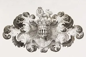 Helmet, Crest And Mantling Or Lambrequin Of The British Sovereign. From The Cyclopaedia Or Universal Dictionary Of Arts Helmet, Crest And Mantling Or Lambrequin Of The British Sovereign. From The Cyclopaedia Or Universal Dictionary Of Arts