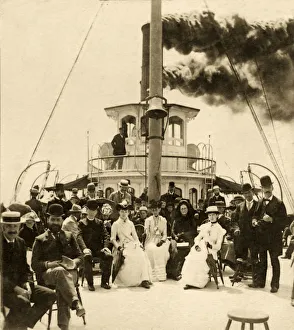 Historic image in sepia tone of the steamship SS Chicora, a passenger-and-freight steamer built in 1892 for service Historic image in sepia tone of the steamship SS Chicora, a passenger-and-freight steamer built in 1892 for service