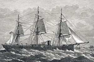 Hms Invincible At The Queen's Jubilee Naval Review In 1887 From Illustrated London News July 1887 Hms Invincible At The Queen's Jubilee Naval Review In 1887 From Illustrated London News July 1887