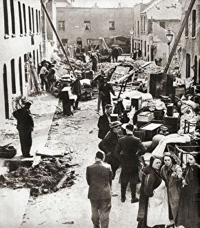 Historical Collection: Homeless People Searching Belongings Homes Bombed