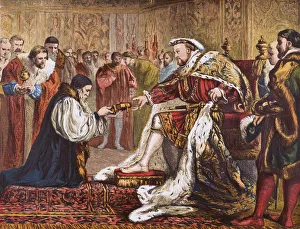 Hugh Latimer 1485 To 1490-1555 English Protestant Preacher And Martyr Presenting The Bible To King Henry Viii 1491-1547 Hugh Latimer 1485 To 1490-1555 English Protestant Preacher And Martyr Presenting The Bible To King Henry Viii 1491-1547