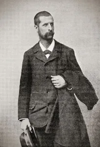Illustrated portrait of Alexandre Emile Jean Yersin, 1863 - 1943. Swiss-French physician and bacteriologist Illustrated portrait of Alexandre Emile Jean Yersin, 1863 - 1943. Swiss-French physician and bacteriologist