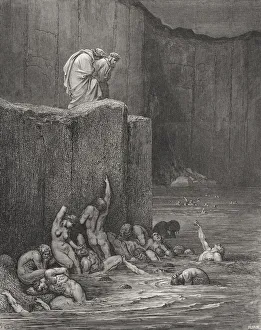 Illustration For Inferno By Dante Alighieri Canto Xviii Lines 116 And 117 By Gustave Dore 1832-1883 French Artist And Illustration For Inferno By Dante Alighieri Canto Xviii Lines 116 And 117 By Gustave Dore 1832-1883 French Artist And