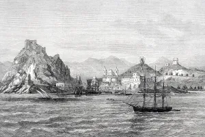 Insurgent Ship Visiting Aguilas Murcia Province Spain With Requisitions During 3Rd Carlist War From Illustrated London Insurgent Ship Visiting Aguilas Murcia Province Spain With Requisitions During 3Rd Carlist War From Illustrated London