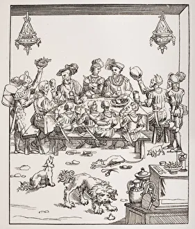 The Issue De Table. 19Th Century Reproduction Of Woodcut In The Treatise Of Christoforo The Issue De Table. 19Th Century Reproduction Of Woodcut In The Treatise Of Christoforo
