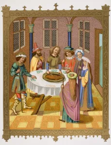 The Jews Passover. Facsimile Of A Miniature From A Missel Of The Fifteenth Century Ornamented With Painting Of The The Jews Passover. Facsimile Of A Miniature From A Missel Of The Fifteenth Century Ornamented With Painting Of The