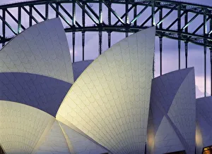 Looking Over The Opera House To The Sydney Harbor Bridge, Close Up Looking Over The Opera House To The Sydney Harbor Bridge, Close Up
