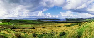 Lough Swilly, Inch Island, Co Donegal, Ireland; Irish Landscape With Lake In The Distance Lough Swilly, Inch Island, Co Donegal, Ireland; Irish Landscape With Lake In The Distance