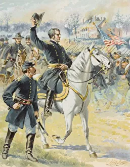 Major General Hooker At The Battle Of Chancellorsville May 3 1863 Artist H.A. Ogden Major General Hooker At The Battle Of Chancellorsville May 3 1863 Artist H.A. Ogden