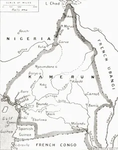 Map Of The Cameroons, Scene Of One Of Britains Campaigns During World War One Map Of The Cameroons, Scene Of One Of Britains Campaigns During World War One