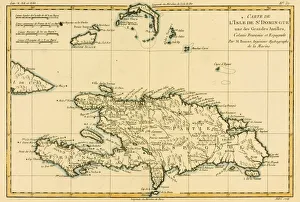 Map Of The Dominican Republic Circa. 1760. From 'Atlas De Toutes Les Parties Connues Du Globe Terrestre " Map Of The Dominican Republic Circa. 1760. From 'Atlas De Toutes Les Parties Connues Du Globe Terrestre "