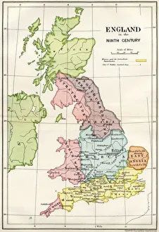 Map Of England In The Ninth Century From A Short History Of The English People By Map Of England In The Ninth Century From A Short History Of The English People By