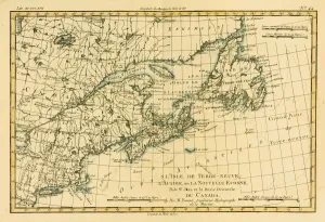 Map Of Newfoundland Nova Scotia And Eastern Canada Circa. 1760. From " Map Of Newfoundland Nova Scotia And Eastern Canada Circa. 1760. From "