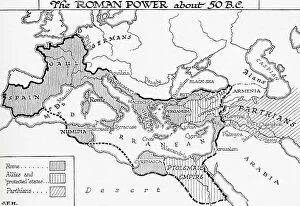 Historical Collection: Map Power Rome C. 50BC B. C. Italy Italian Cartography
