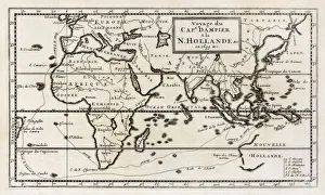 Map showing the route taken by William Dampier on his expedition which reached the shores of New Holland Map showing the route taken by William Dampier on his expedition which reached the shores of New Holland