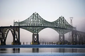 Mccullough Bridge Spans Coos Bay; North Bend, Oregon, United States Of America Mccullough Bridge Spans Coos Bay; North Bend, Oregon, United States Of America