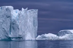 A Midnight Cruise Around The Ilulissat Ice Fjord, One Of Unesco World Heritage Sites. Greenland A Midnight Cruise Around The Ilulissat Ice Fjord, One Of Unesco World Heritage Sites. Greenland