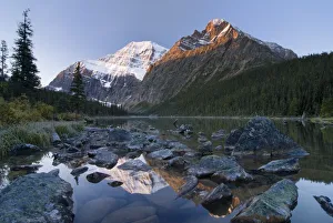 Mount Edith Cavell, Cavell Lake, Jasper National Park, Alberta, Canada Mount Edith Cavell, Cavell Lake, Jasper National Park, Alberta, Canada