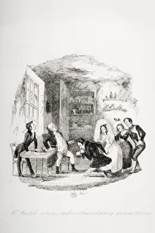 Mr. Winkle Returns Under Extraordinary Circumstances. Illustration From The Charles Dickens Novel The Pickwick Papers Mr. Winkle Returns Under Extraordinary Circumstances. Illustration From The Charles Dickens Novel The Pickwick Papers