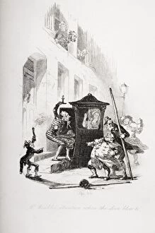 Images Dated 17th November 2005: Mr. Winkles Situation When The Door Blew To. Illustration From The Charles Dickens Novel The