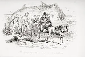 Mrs. Gummidge Casts A Damp On Our Departure. Illustration From The Charles Dickens Novel David Copperfield By H.K Mrs. Gummidge Casts A Damp On Our Departure. Illustration From The Charles Dickens Novel David Copperfield By H.K