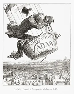Nadar Elevating Photography to Art. After a work by Honore Daumier from the French magazine Le Boulevard, May 25, 1863 Nadar Elevating Photography to Art. After a work by Honore Daumier from the French magazine Le Boulevard, May 25, 1863