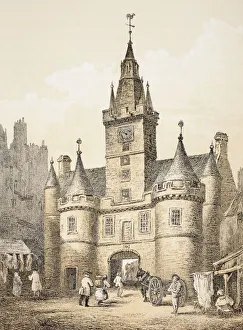 The Netherbow Port, Edinburgh, Scotland. Demolished 1764. From The Scots Worthies According To Howie' The Netherbow Port, Edinburgh, Scotland. Demolished 1764. From The Scots Worthies According To Howie'
