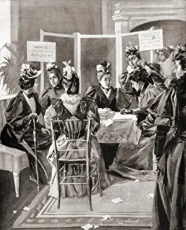 New York women suffragettes working to secure signatures to petitions in support of their movement New York women suffragettes working to secure signatures to petitions in support of their movement