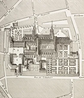 North View Of The Benedictine Abbey Of St. Germain-Des-Pres, Paris, As It Existed In The 17Th Century North View Of The Benedictine Abbey Of St. Germain-Des-Pres, Paris, As It Existed In The 17Th Century