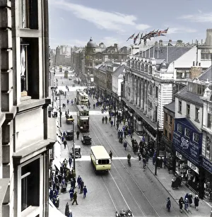 Northumberland street, Newcastle upon tyne, hand coloured around 1920 Northumberland street, Newcastle upon tyne, hand coloured around 1920