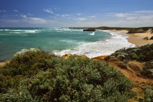 Ocean Coastline in Summer, Port Campbell, Great Ocean Road, Victoria, Australia Ocean Coastline in Summer, Port Campbell, Great Ocean Road, Victoria, Australia
