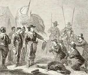 Oliver Cromwell Suppressing A Leveller Mutiny In The Army 1649. From The National And Domestic History Of England By Oliver Cromwell Suppressing A Leveller Mutiny In The Army 1649. From The National And Domestic History Of England By