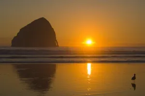 Oregon, United States Of America; Cape Kiwanda And Haystack Rock At Sunset Oregon, United States Of America; Cape Kiwanda And Haystack Rock At Sunset