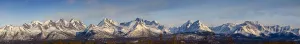 Panoramic View Of The Chugach Mountain Range Above Anchorage Alaska During Spring Panoramic View Of The Chugach Mountain Range Above Anchorage Alaska During Spring
