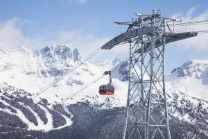 Peak 2 Peak Gondola Which Runs Between The High Alpine Of Whistler And Blackcomb Mountains; Whistler, British Columbia Peak 2 Peak Gondola Which Runs Between The High Alpine Of Whistler And Blackcomb Mountains; Whistler, British Columbia