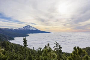 African Places And Things Collection: Pico del Teide Mountain with Clouds, Parque Nacional del Teide, Tenerife, Canary Islands, Spain