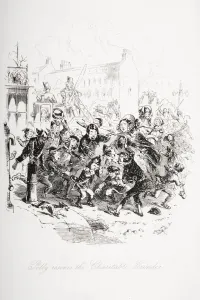 Polly Rescues The Charitable Grinder. Illustration From The Charles Dickens Novel Dombey And Son By H.K Polly Rescues The Charitable Grinder. Illustration From The Charles Dickens Novel Dombey And Son By H.K