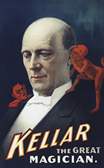 Poster from 1894 advertising American magician Harry Kellar, 1849 - 1922 Poster from 1894 advertising American magician Harry Kellar, 1849 - 1922