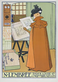 Poster dating from 1897 advertising the art and framing shop of N. Lembree in Brussels Poster dating from 1897 advertising the art and framing shop of N. Lembree in Brussels