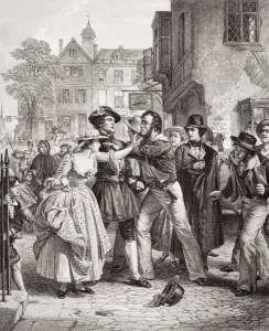 The Press Gang Seizing A Waterman On Tower Hill On The Morning Of His Marriage Day.Engraved By R Anderson After A The Press Gang Seizing A Waterman On Tower Hill On The Morning Of His Marriage Day.Engraved By R Anderson After A