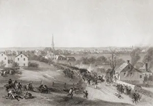 The retreat of the British army from Concord at the end of the Battles of Lexington and Concord, April 19, 1775 The retreat of the British army from Concord at the end of the Battles of Lexington and Concord, April 19, 1775