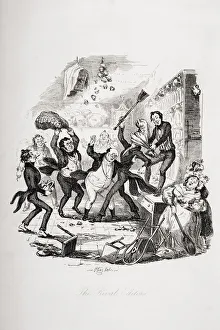 The Rival Editors. Illustration From The Charles Dickens Novel The Pickwick Papers By H.K. Browne Known As Phiz The Rival Editors. Illustration From The Charles Dickens Novel The Pickwick Papers By H.K. Browne Known As Phiz
