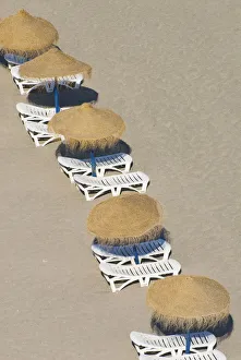 Rows Of Parasols On The Beach Of Torremolinos, Andalucia, Spain Rows Of Parasols On The Beach Of Torremolinos, Andalucia, Spain