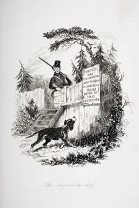 The Sagacious Dog. Illustration From The Charles Dickens Novel The Pickwick Papers By Robert Seymour, 1800-1836 The Sagacious Dog. Illustration From The Charles Dickens Novel The Pickwick Papers By Robert Seymour, 1800-1836