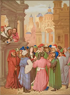Saint Catherine Surrounded By The Doctors Of Alexandria. Copy Of A Miniature From The Breviary Of The Cardinal Grimani Saint Catherine Surrounded By The Doctors Of Alexandria. Copy Of A Miniature From The Breviary Of The Cardinal Grimani