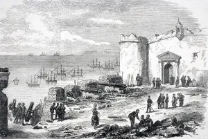 Sandbag Battery For The Defence Of Alicante Alicante Province Spain During 3Rd Carlist War From Illustrated London News Sandbag Battery For The Defence Of Alicante Alicante Province Spain During 3Rd Carlist War From Illustrated London News