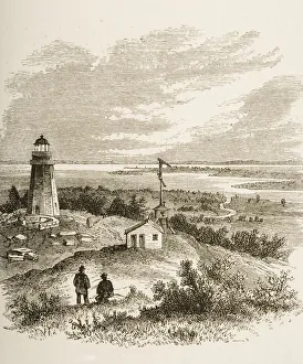 Sandy Hook New Jersey Seen From The Lighthouse In 1870S. From American Pictures Drawn With Pen And Pencil By Rev Samuel Sandy Hook New Jersey Seen From The Lighthouse In 1870S. From American Pictures Drawn With Pen And Pencil By Rev Samuel