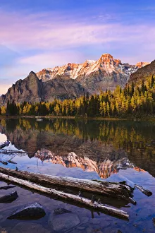 Schaffer Lake And Mount Huber At Sunset, Yoho National Park, British Columbia Schaffer Lake And Mount Huber At Sunset, Yoho National Park, British Columbia