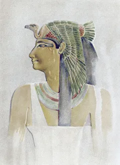 Senseneb, mother of Pharaoh Thutmose I of the early New Kingdom. After a copy by archaeologist Howard Carter of a Senseneb, mother of Pharaoh Thutmose I of the early New Kingdom. After a copy by archaeologist Howard Carter of a