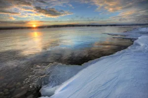 Setting Sun Over Teslin Lake After A Clearing Storm, Yukon Setting Sun Over Teslin Lake After A Clearing Storm, Yukon